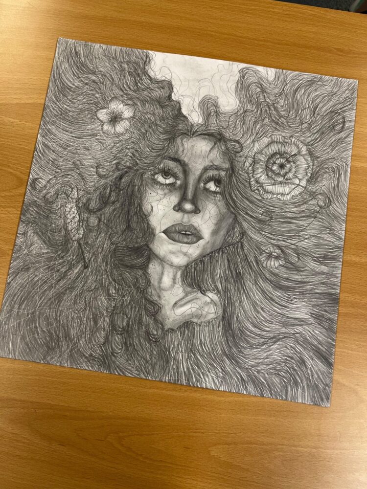 Ophelia in the river image