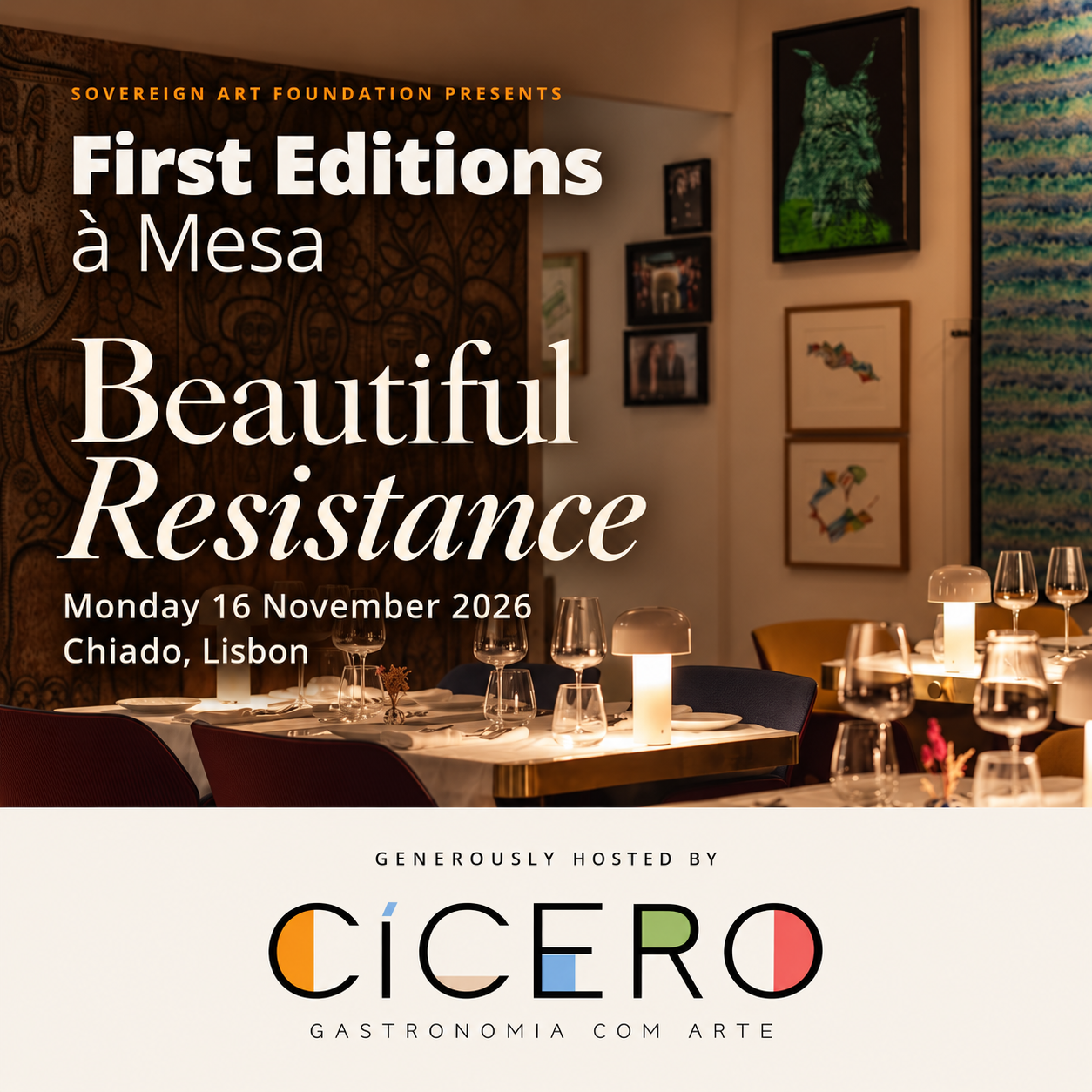 First Editions à mesa · Beautiful Resistance · 16 November 2026